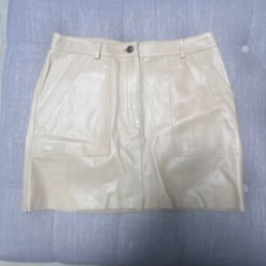 LUCIEN PELLAT-FINET tan Leather Mini Skirt high end luxury